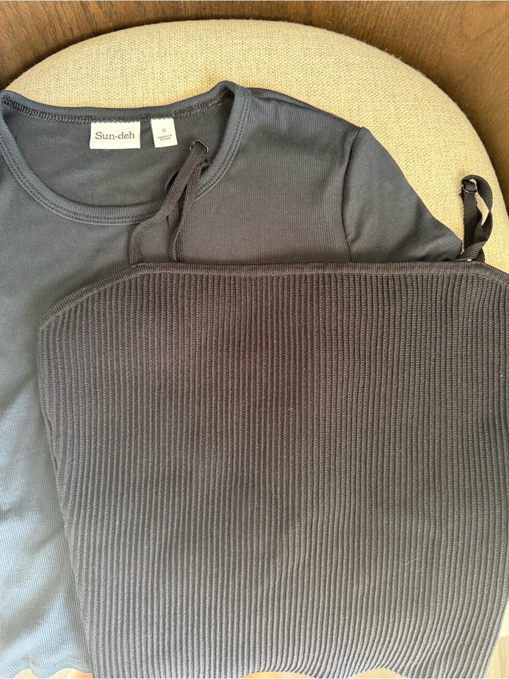 Aritzia sun-deh Ribbed Knit Top bundle black